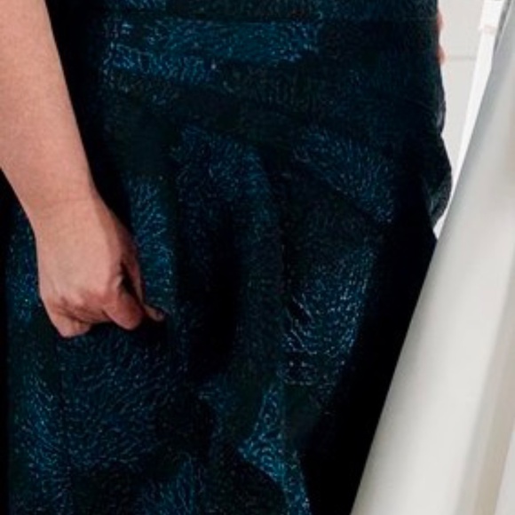 Rickie Freeman for Teri Jon Off-Shoulder Jacquard Column Gown size 14 - Picture 2 of 8